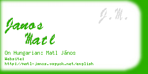 janos matl business card